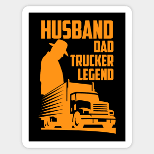 Husband Dad Trucker Legend Sticker